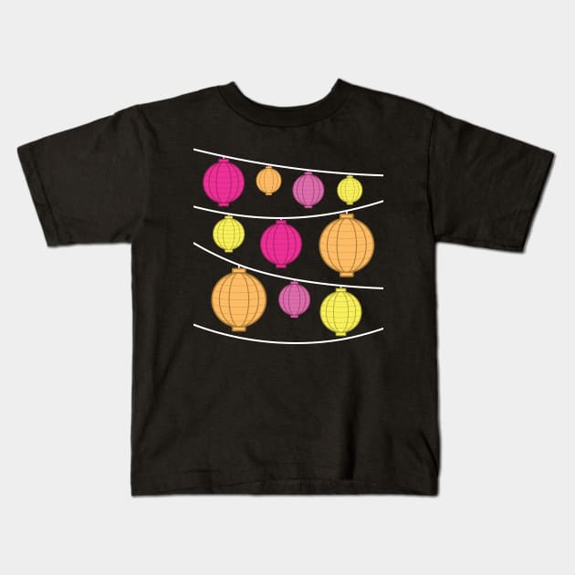 Lanterns | Pink Orange Yellow Kids T-Shirt by Wintre2